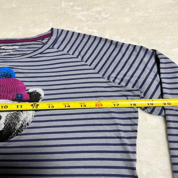 Columbia Graphic T-Shirt Girl's L Cute Bear Long Sleeve Tee Outdoor Animal Gorp - Picture 7 of 9